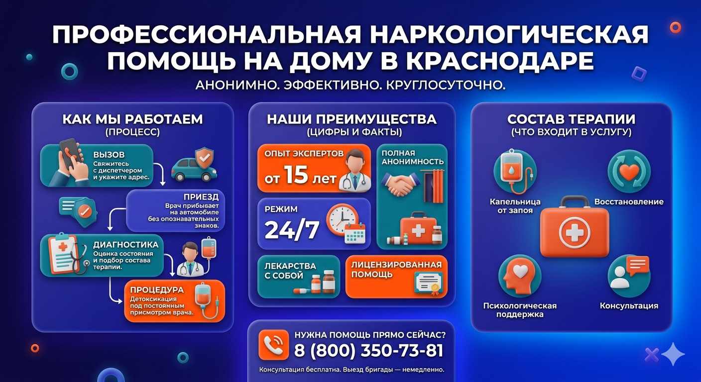 Инфографика о принципах лечения алкоголизма на дому в Лобне: этапы вызова нарколога, преимущества анонимной детоксикации и состав медицинской помощи.